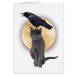 Carte Cat Raven Moon