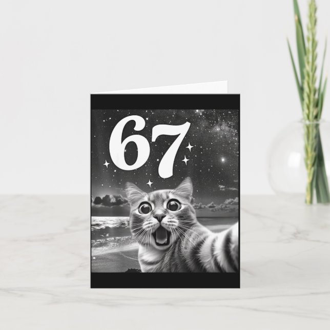 Carte Cat Selfie With 67 Meme Funny Cats Graphic For Men (Devant)