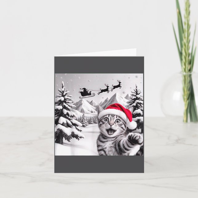 Carte Cat Selfie With Santa  (Devant)