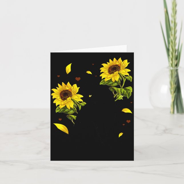 Carte Cat Sunflower Christmas Tree Sun Flower Cat Lover  (Devant)