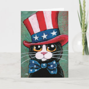 Carte Cat Tuxedo   Happy 4th of July
