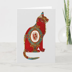 Carte Cat Vintage Floral Card Series 12