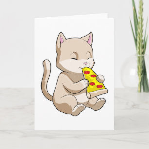 Carte Cat with Pizza