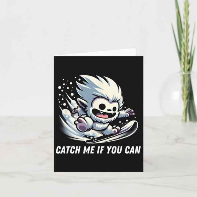 Carte Catch Si Vous Pouvez Snowboard Yeti Bigfoot Hiver (Devant)