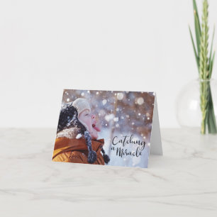 Carte Catching a Miracle, Boy Catching Snowflake