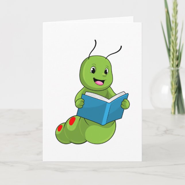 Carte Caterpillar à lire avec livre (Devant)