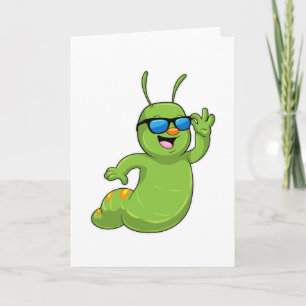 Carte Caterpillar avec lunettes de soleil