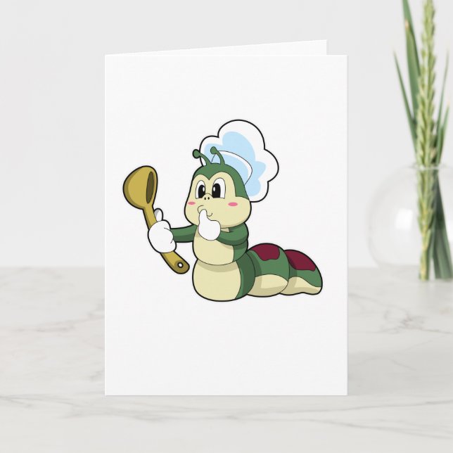 Carte Caterpillar en chef avec cuillère en bois (Devant)