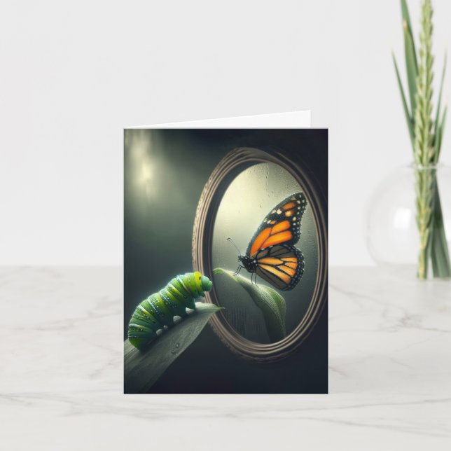 Carte Caterpillar En regardant Monarch Butterfly (Devant)