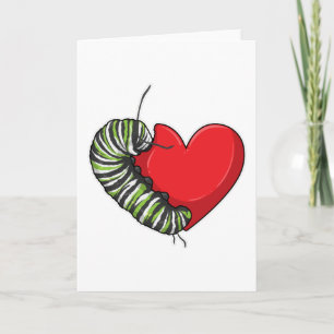 Carte Caterpillar love heart