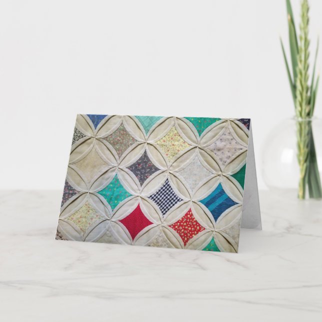 Carte Cathedral Window Quilt Anniversaire (Devant)