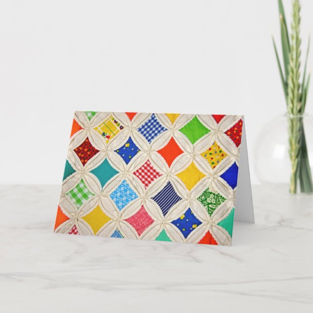 Carte Cathedral Window Quilt anniversaire (Devant)