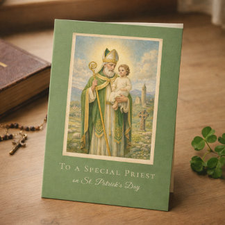 Carte Catholic Priest St. Patrick's Day Jesus 