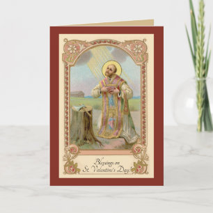 Carte Catholic Religious Vintage St. Valentine Prayer