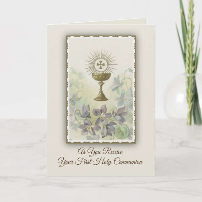 Carte Catholique de la première sainte communion (Devant)