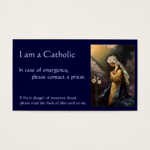 Carte catholique d'identification "en cas