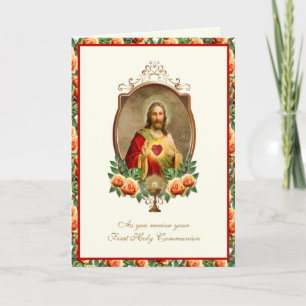 Carte Catholique Première Sainte Communion Élégant Jésus