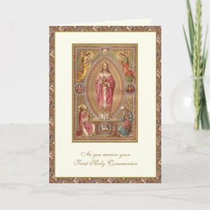 Carte Catholique Première Sainte Communion Jésus Anges