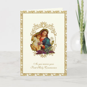 Carte Catholique Première Sainte Communion Jésus Marie É