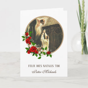Carte Catholique Prêtre Latin Anniversaire Crucifix Cart