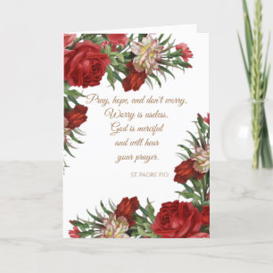 Carte Catholique St Padre Pio Citation Roses Roses Roses