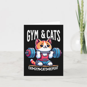 Carte Cats Et Gym Entraînement Funny Kitten Bodybuilding