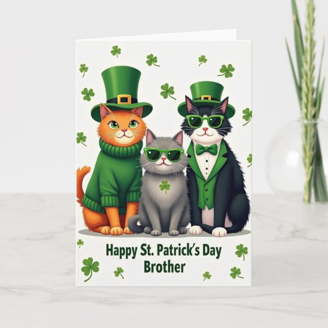 Carte Cats St Patricks Day Brother Card (Devant)