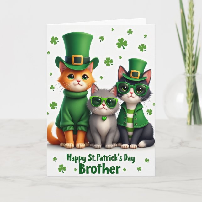 Carte Cats St Patricks Day Faux Gold Card (Devant)