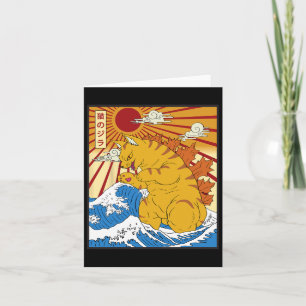 Carte Catzilla Chat japonais Anime Kawaii Drôle Cadeaux