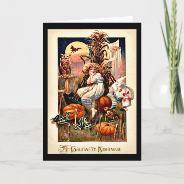 Carte cauchemar d'Halloween vintage (Devant)