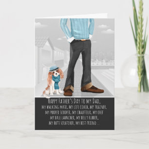 Carte Cavalier King Charles de la Fête des pères des chi
