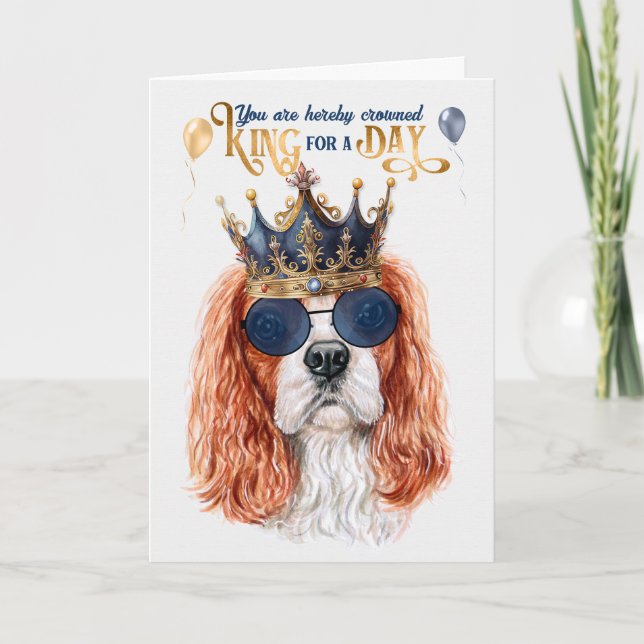 Carte Cavalier King Charles Dog King pour un jour d'anni (Devant)