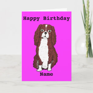 Carte Cavalier King Charles Spaniel Ajouter un nom Anniv
