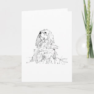 Carte Cavalier King Charles Spaniel, Art minimaliste