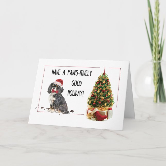 Carte Cavalier King Charles Spaniel Funny Christmas Chie (Devant)