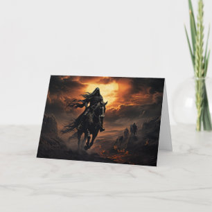 Carte Cavalier Noir et Soleil Ardent