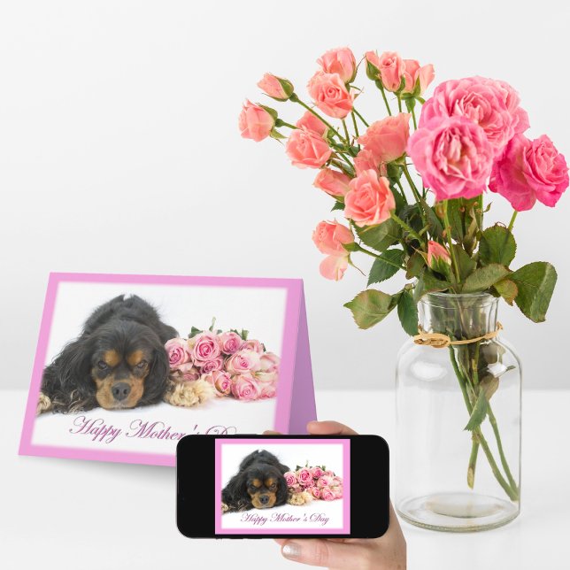 Carte Cavalier Roi Charles Spaniel Bonne fête des mères (Créateur téléchargé)