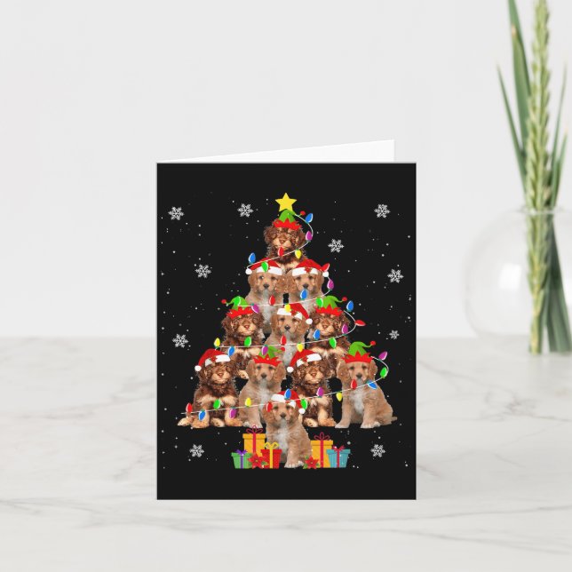 Carte Cavao Christmas Tree Drôle Père Noël Cavoodle Chie (Devant)