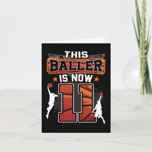 Carte Ce Baller est maintenant 11 Cool Basketball 11e an (Devant)