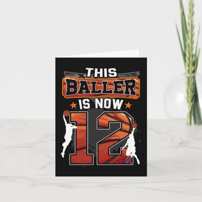 Carte Ce Baller est maintenant 12 Cool Basketball 12e an (Devant)