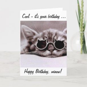 Carte Ce chat cool vous souhaite un joyeux anniversaire
