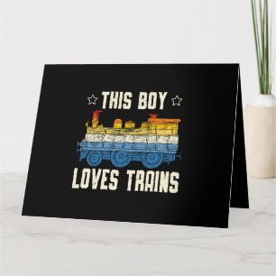 Carte Ce Garçon Aime Trains Lover Railway Locomotive Tra