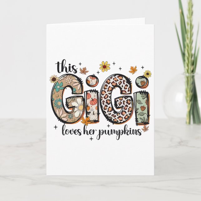 Carte Ce Gigi Aime Ses Citrouilles Tomber Thanksgiving (Devant)