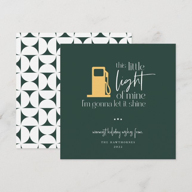 Carte Ce Petit Feu De Gaz Fantaisie De Lumière Noël (Devant / Derrière)
