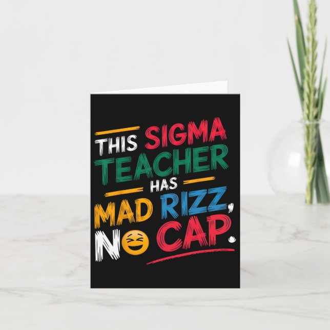 Carte Ce professeur Sigma a une sacrée Rizz  (Devant)