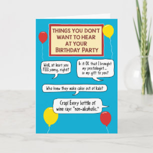 Carte Ce que vous ne voulez pas entendre à votre fête d'