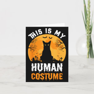 Carte Ceci est un costume humain, chat noir effrayant vi