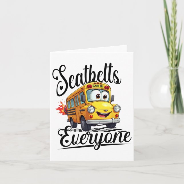 Carte Ceintures de sécurité drôles pour la rentrée scola (Devant)