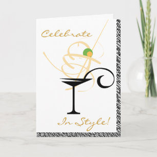 Carte Celebrate In Style Martini Swirl Happy Birthday