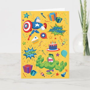 Carte Célébration d'anniversaire de Captain America et H